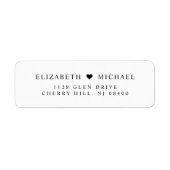 Elegante Hochzeitsstil-Rücksendeadresse (Vorne)
