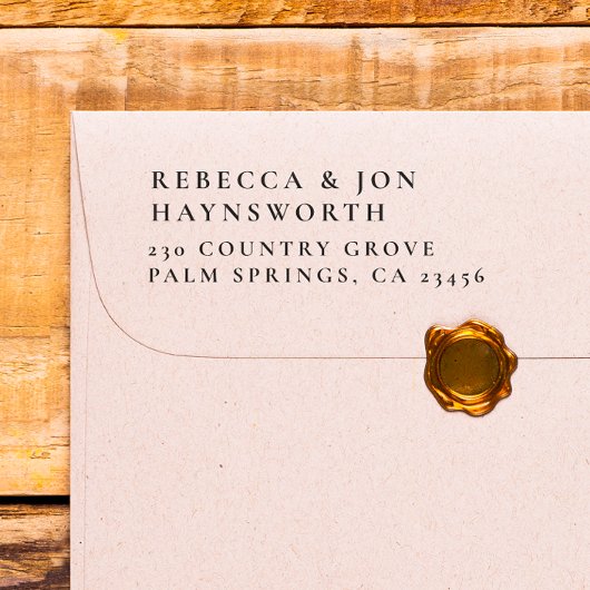 Elegante Hochzeitsstil-Rücksendeadresse Permastempel