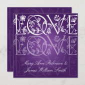 Elegante Hochzeitsstimmung Blühe Lila Einladung (Vorne/Hinten)