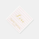 Elegante Hochzeitsstimmung Imitate Gold Pink Paper Serviette (Ecke)