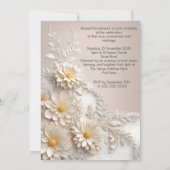 Elegante Hochzeitsstimmung in Beige Weiße Blume Einladung (Rückseite)