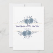 Elegante Hochzeitsstimmung in der Marine & Blush Einladung (Rückseite)