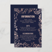 Elegante Hochzeitsstimmung in der Navy Blue Rose G Begleitkarte (Vorne/Hinten)