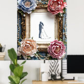 Elegante Hochzeitsstimmung in Rahmen Poster (Heimbüro)