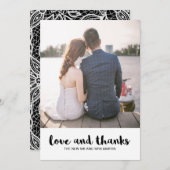 Elegante Hochzeitsstimmung und Dank Foto Dankeskarte (Vorne/Hinten)
