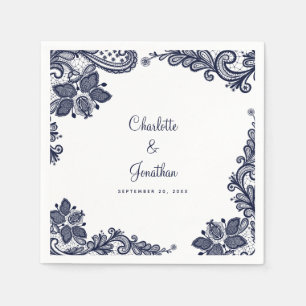 Elegante Hochzeitsstimmung Verlobung Braut & Groom Serviette