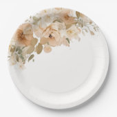 Elegante Hochzeitsstipendiaten Blume verschleierte Pappteller (Vorderseite)