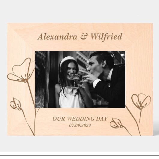 Elegante Hochzeitsszenarien für Blume mit maßgesch Geätzte Rahmen