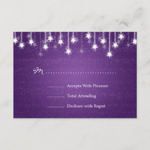 Elegante Hochzeitsszene UAWG Sich Lila Sterne RSVP Karte