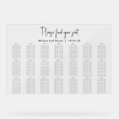 Elegante Hochzeitstabelle 21 Tafelacrylat Acrylschild (Vorderseite)