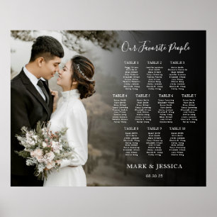 Elegante Hochzeitstabelle mit 10 Tischen mit Foto Poster