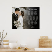 Elegante Hochzeitstabelle mit 10 Tischen mit Foto Poster (Küche)
