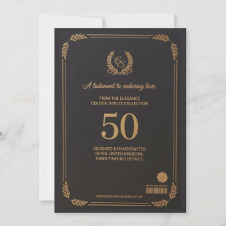Elegante Hochzeitstagskarte zum 50. Jubiläum Einladung