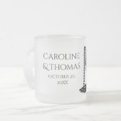 Elegante Hochzeitstasse mit Perlen-Design Mattglastasse (Vorderseite Links)