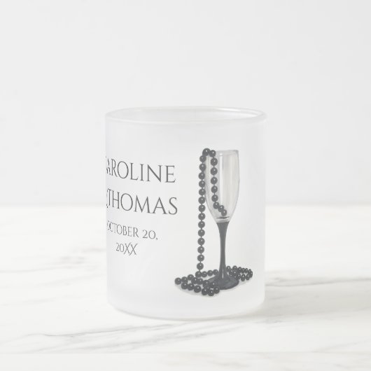 Elegante Hochzeitstasse mit Perlen-Design Mattglastasse (Mittel)