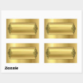 Elegante Hochzeitsticker, Gold Rechteckiger Aufkleber (Blatt)
