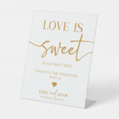 Elegante Hochzeitstil-Liebe ist süße Leckerei Sockelschild (Vorderseite)
