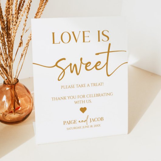 Elegante Hochzeitstil-Liebe ist süße Leckerei Sockelschild