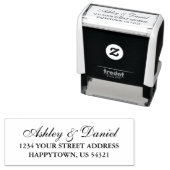 Elegante Hochzeitstil-Rücksendeadresse - Textstil Permastempel (Beispiel)