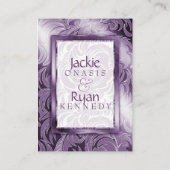 Elegante Hochzeitstippenkarten Blumenleaf Lila Begleitkarte (Rückseite)