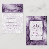 Elegante Hochzeitstippenkarten Blumenleaf Lila Begleitkarte (Vorne/Hinten)