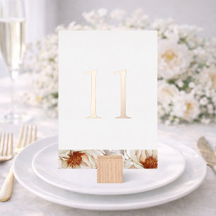 Elegante Hochzeitstisch-Nummer mit echter Goldfoli Folieneinladung