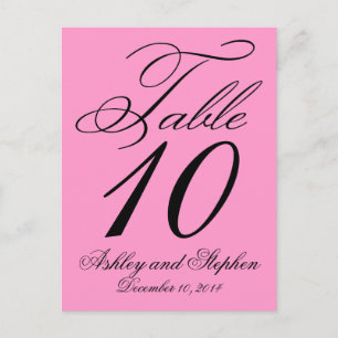 Elegante Hochzeitstisch-Nummern Karten in Hot Pink