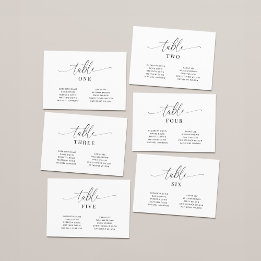 Elegante Hochzeitstisch-Nummern-Sitzplan-Karten Ankündigung