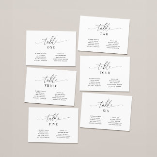 Elegante Hochzeitstisch-Nummern-Sitzplan-Karten Ankündigung