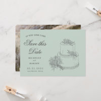 Elegante Hochzeitstorte Foto Save The Date