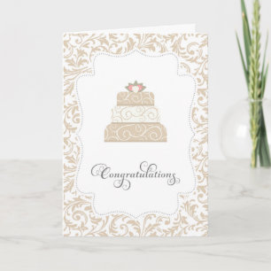 Elegante Hochzeitstorte Gratulationskarte Karte