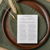 Elegante Hochzeitstraditionen Brautparty Game Card Einladung