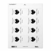 Elegante Hochzeitsweine- oder Wasserflaschen-Etike (Vorne)