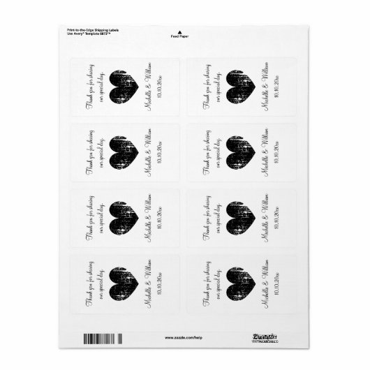 Elegante Hochzeitsweine- oder Wasserflaschen-Etike (Vorne)