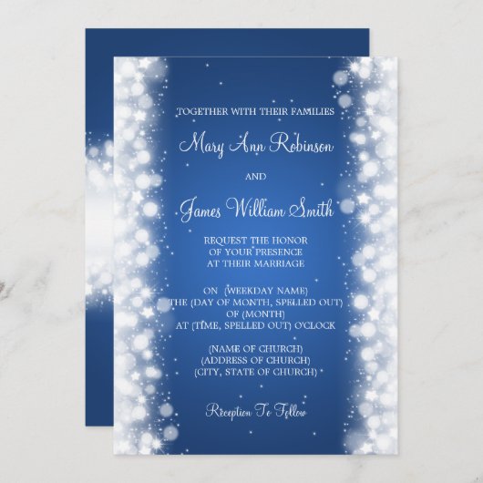 Elegante Hochzeitszauber Einladung (Vorne/Hinten)