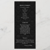 Elegante Hochzeitszeremonie Programm Black Damask (Rückseite)