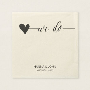 elegante Hochzeitszettel Kalligraphie Serviette