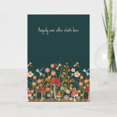 Elegante Hochzeitszitat Dragonfly Flora Karte (Vorderseite)