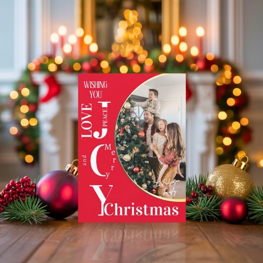 Elegante Holiday Foto Card mit modernem Script Gol Karte