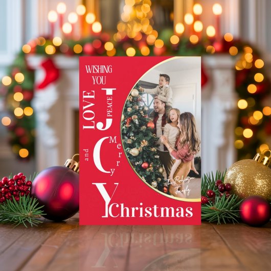 Elegante Holiday Foto Card mit modernem Script Gol Karte