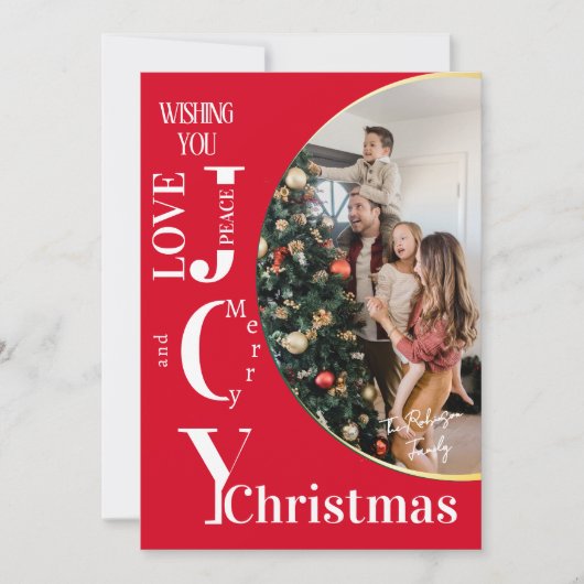 Elegante Holiday Foto Card mit modernem Script Gol Karte (Vorderseite)