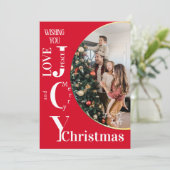 Elegante Holiday Foto Card mit modernem Script Gol Karte (Stehend Vorderseite)