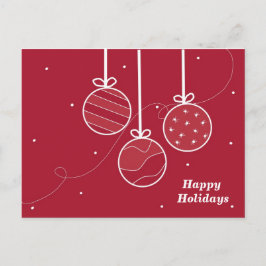 Elegante Holiday Ornaments Feiertagspostkarte