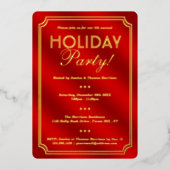 Elegante Holiday Party Festlich Weihnachten Folieneinladung (Vorderseite)
