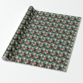 Elegante Holiday Symphony: Green, Red & Gold Geschenkpapier (Ungerollt)