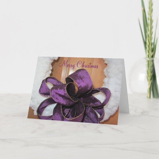 Elegante Holiday Wreath Feiertagskarte (Vorderseite)