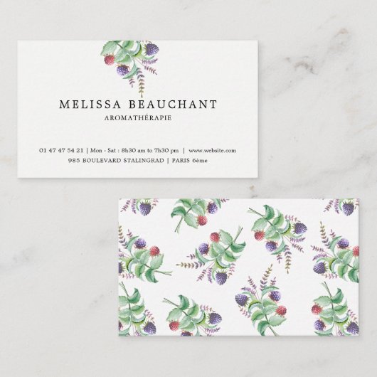Elegante holistische Aromatherapist Visitenkarte (Vorne/Hinten)