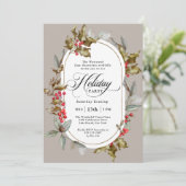 Elegante Holly and Berry Corporate Holiday Party Einladung (Stehend Vorderseite)