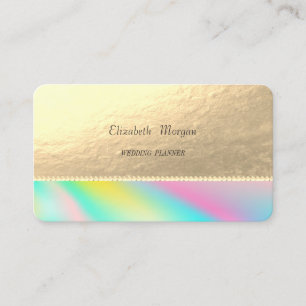 Elegante Holografische Faux-Goldperlen Visitenkarte
