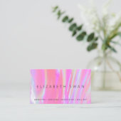 Elegante, holografische Hot-Pink-Pastel-Business-K Visitenkarte (Stehend Vorderseite)